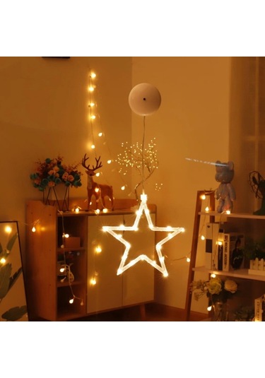 Noel Yılbaşı Dekorasyonu Led Asılı Işık Yıldız