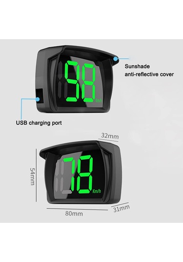 Lgq Araba Hud Headup Ekranı Km/h Mph Gps Araba Kamyon S Döngüsü