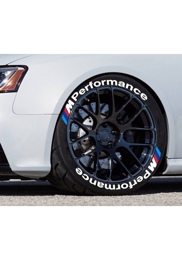 M Performance Beyaz Kalıcı Lastik Yazısı M Power Sticker 4 Kit.