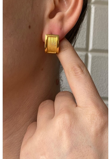 Zümrüt Sarraf 14 Ayar Altın Kadın Trabzon Hasır Küpe