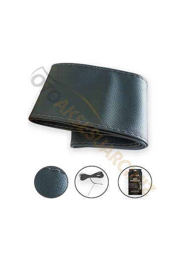Mefsa 105Mm 38Cm Siyah Deri-Sarı Ip Dikme Direksiyon Kılıfı