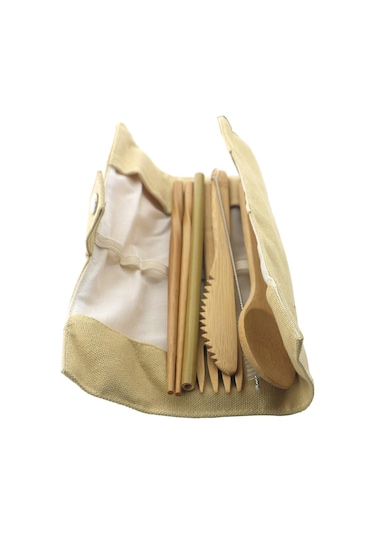 Bej 7 Adet Takım Elbise Taşınabilir Çatal Seyahat Çevre Dostu Çatal Kaşık Seti Dahil Yeniden Dilim Çatal Bıçak Kaşık Tk. 56470381