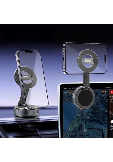 Go Des Gd-hd241 360 Derece Dönebilen Vakum Özellikli Magnetik Telefon Tutucu Siyah Siyah