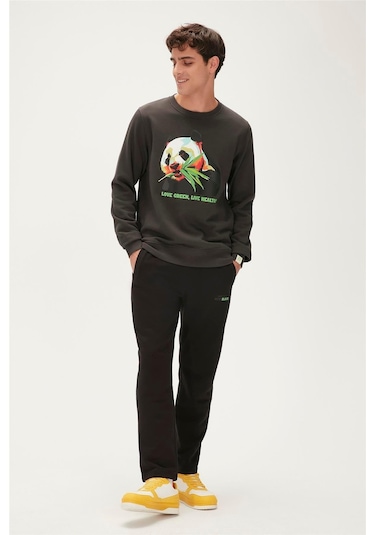 Bad Bear Re-bamboo Crewneck Erkek Sweatshirt-5575 Raven Füme