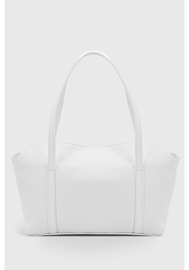 Beyaz Bowling Kapaklı Omuz Çantası 270 Beyaz