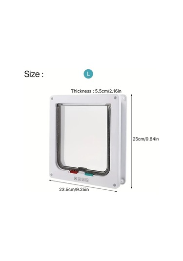 Willowhaven Beyaz 4 Yönlü Kilitli Kedi Köpek Kapısı Uzaktan Kumandalı İç Dış Mekan