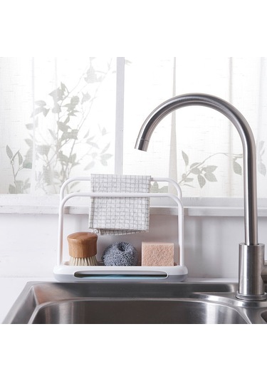 Yystore Mutfak Çift Depolama Depolama Rafı Çok Amaçlı Temizlik Bezi Kolye Bej - Sarı