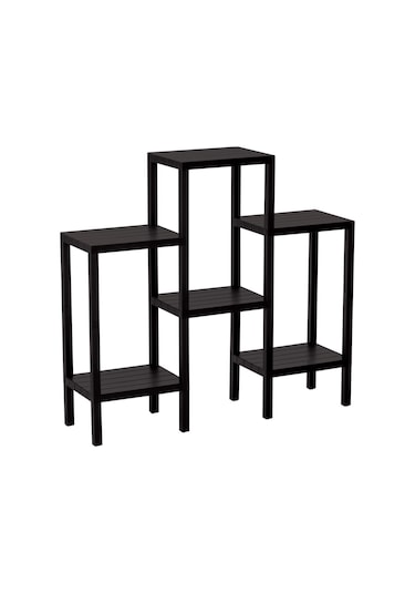 6 Raflı - Siyah Modüler Ünite Plastik 108x100x29 Cm A Stili