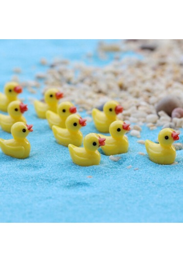 Sones Adet Mini Bebek Evi Aksesuarları Reçine Üç Boyutlu Küçük Sarı Ördek Bitki Dekorasyonu