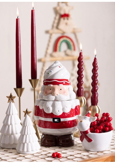 The Mia Yılbaşı Kurabiye Kavanozu 16x15x28 Cm Çok Renkli