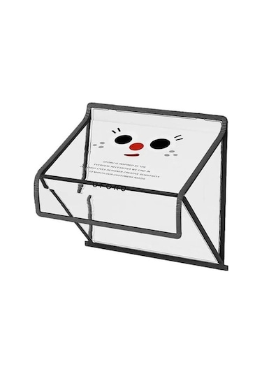 Tongxida Moda Bosphorus Şeffaf Giysi Çantası, Büyük Askılı Banyo Çorap Saklama, Katlanabilir Kapaklı, Siyah Renk, Daha Pratik Diğer