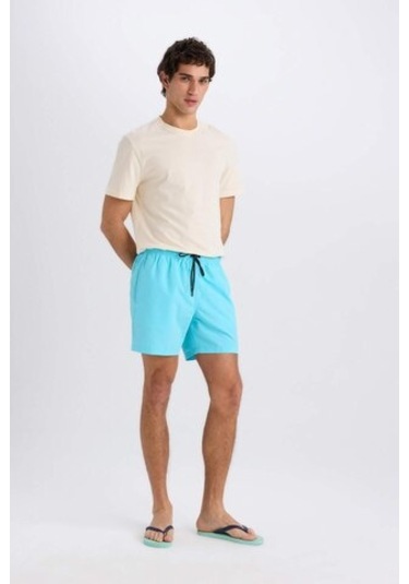Defacto File Astarlı Kısa Boy Deniz Şortu N0131az25hstr111 Turkuaz