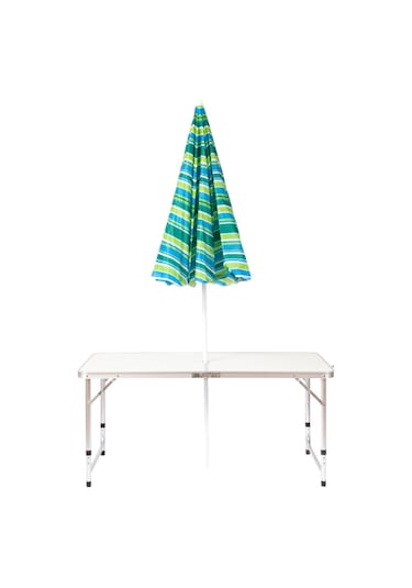 FUNKY CHAIRS Şemsiyeli Katlanabilir Piknik Masası - Gri