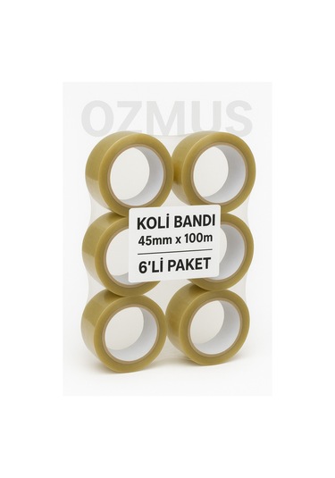 45mm X 100m Şeffaf Akrilik Koli Bandı 6 Lı Ekonomik Paket 6