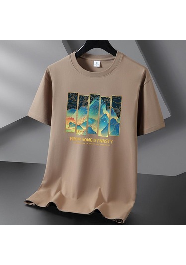 Haki Japon Tarzı 10 Renk Saf Pamuklu Erkek Kısa Kollu Tişört S-6xl Haki