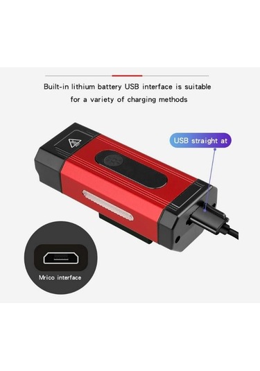 Forte Gt 800 Lümen Bisiklet Ön Farı Xbyc 6127 Usb Şarjlı Siyah