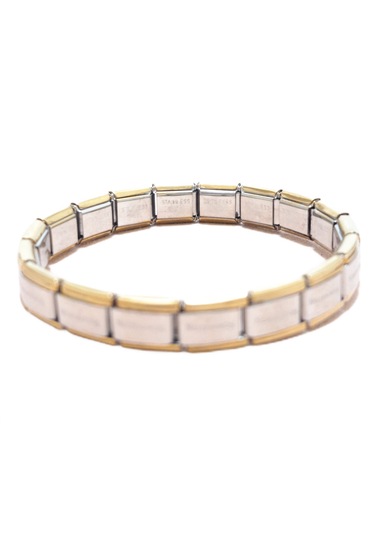 Çelik Bileklik İtalyan Charm Model Unisex Erkek Kadın 3 Mm 18 Cm Ortası Gümüş Silver Altın Sarısı Gold - Gümüş