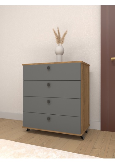 Ahşap Şifonyer Antrasit 68 x 70 x 44