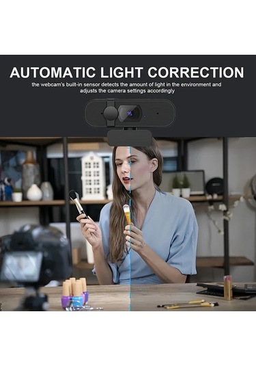 Chuangyinshop Black 1920p Yüksek Çözünürlük Harici Web Kamerası Ev Kullanımı İçin Canlı Yayın Toplantılar Mikrofonlu