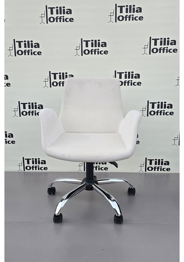 Maki Çalışma Ve Çocuk Koltuğu Krom Yonca Ayak Beyaz