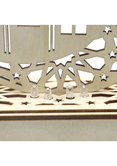 Shineyee Ahşap Ay Şekilli Ramazan Bayramı Dekorasyonu, Led Işıklı, Ev Dekoru Ve Gece Lambası, Pil Dahil Değil