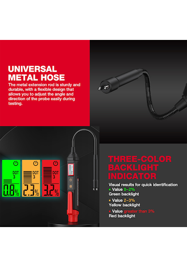 Springsun Habotest Ht663l Fren Hidroliği Test Cihazı: Dot3/4/5.1 Dijital Ölçüm, Ses-ışık Uyarılı Hassas Kalite Kontrol