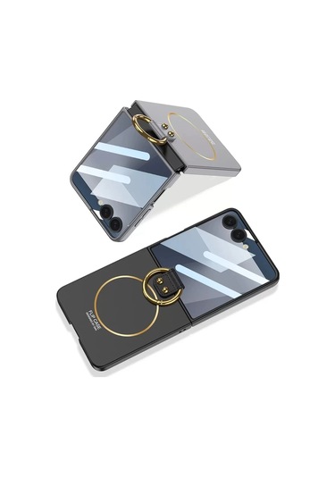 Samsung Galaxy Z Flip 7 Magsafe Uyumlu Yüzüklü Stand Kılıf - Ultra İnce Mat Tam Koruma Telefon Kılıf