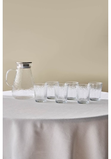Karaca  Luminous 7 Parça Cam Sürahi ve Bardak Seti Şeffaf