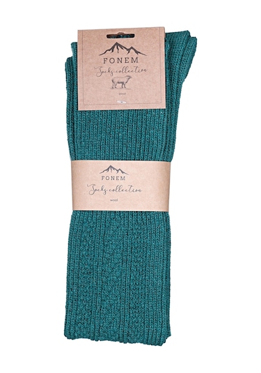 Fonem Kadın Diz Üstü Yünlü Çorap Fo 8015 Yeşil