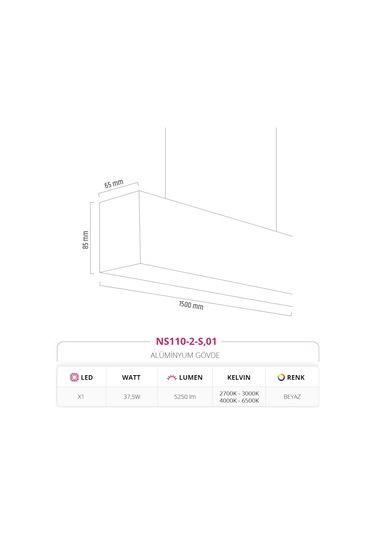 Nevo 150 Cm Linear Sarkıt Ns110-2-S,01