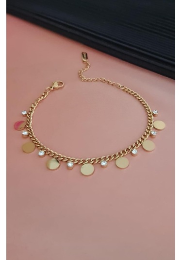 Pul Taşlı Çelik Bileklik Sns110-1 Gold