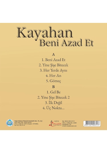 Kayahan - Beni Azad Et Plak