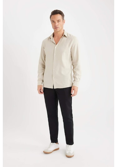 DeFacto Yazlık Jogger Keten Düz Paça Pantolon D7542AX25SPBK34