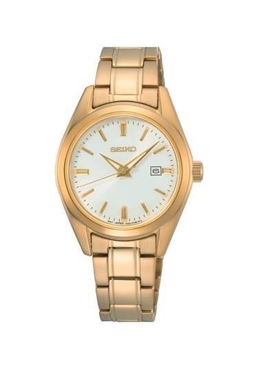 Seiko Sur632 Time Saat Garantili Takvimli Safir Çizilmez Cam Altın Renk Kadın Kol Saati Altın