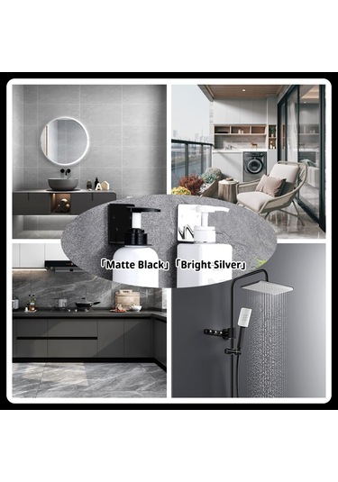 Tenfowee Duvar Takılan 304 Paslanmaz Çelik Sabun Ve Şampuan Organizörü, Ayarlanabilir Halka İle 6'lı Set, Duş Ve Mutfak Fıçı Tutucu, Vidalama Seti İçerir Siyah