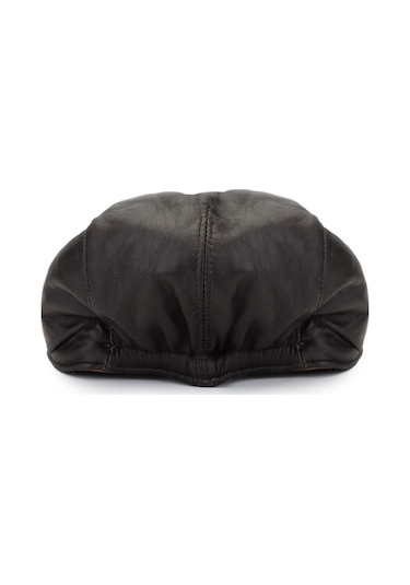 Tamer Tanca Erkek Hakiki Deri Kahverengi Şapka 524 London-y Sapka Kahve Koyu Kahve