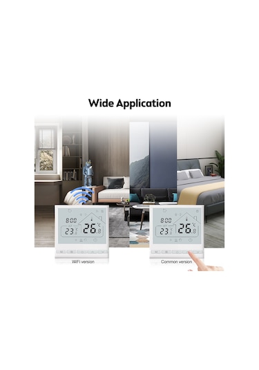 Tenfowee Beyaz 3a Su Isıtma İçin 5+2 Zaman Programlanabilir Led Ekranlı Akıllı Termostat, Akıllı Sıcaklık Kontrolü Anahtarı