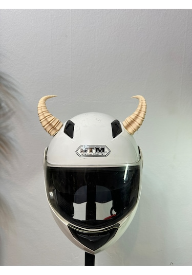 Motor & Motosiklet Bej Viking Boynuz Kask Dış Aksesuarı Diğer