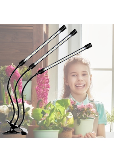 Gajeena Usb Çift Başlı Led Bitki Işığı: Tam Spektrum, 5 Parlaklık Seviyesi, 4/8/12saat Zamanlayıcı, Ip66 Su Geçirmez, 360 Esnek Boyun Diğer