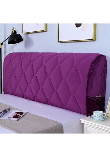 Sones Yatak Başı Her Şey Dahil Çarpışma Önleyici Kapitone Kalın Kumaş Koruyucu Kılıf, Boyut: 60x120cm Hollanda Kadife Moru