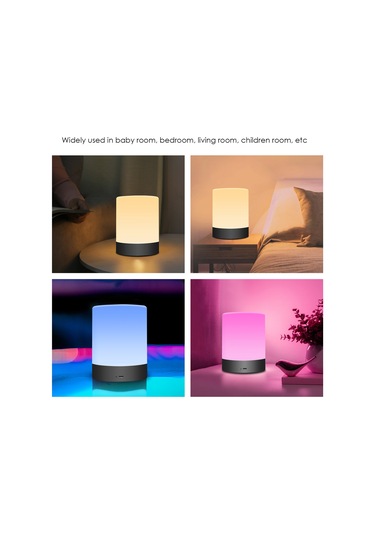 Springsun Koyu Siyah Usb Şarjlı El Taşınabilir Led Gece Lambası - Kumandalı 13 Renk 3 Işık Modu Ve Zamanlama Özelliği Diğer