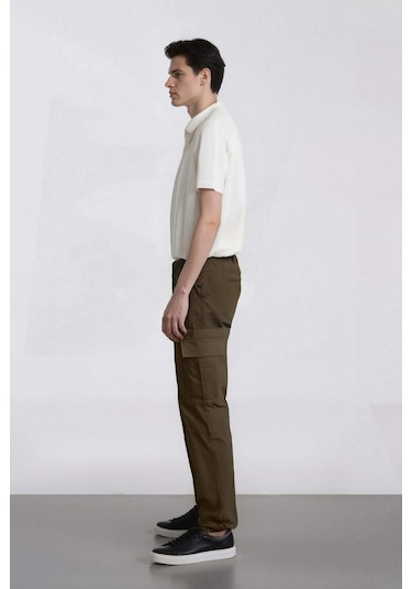 DeFacto Regular Gabardin Jogger Pantolon Kargo Cepli Beli Paçası Lastikli C9163AX25SPKH361