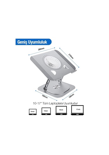 Ally Mc S61 360 Dönebilen Soğutucu Masaüstü Laptop Standı