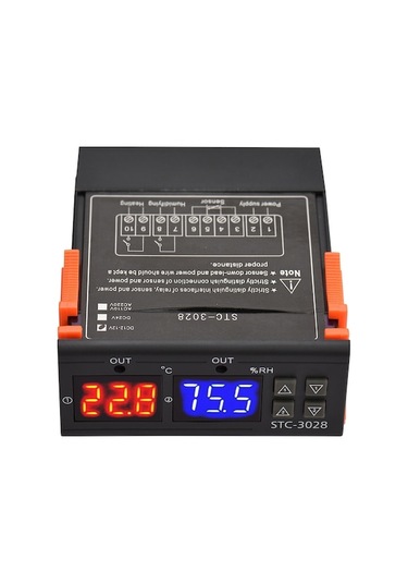 Stc-3028 Akıllı Sıcaklık Nem Kontrol Cihazı - Isıtma/soğutma/nemlendirme/kurutma - Hassas Sensörlü - Dc 12v - Abs Kasa