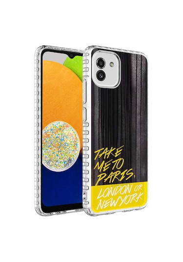 Galaxy Uyumlu A03 Kılıf Airbag Kenarlı Renkli Desenli Silikon İksp Elegans Kapak - No8 NO8