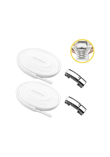 Mawrond Metal Mıknatıslı Akıllı Elastik Bağcık, Kilitle, Beyaz