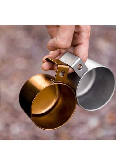 Fortunelane Kampçılar İçin Paslanmaz Çelik Kahve Bardağı - Altın Renk, Altın Altın