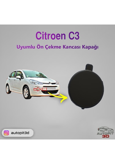 Citroen C3 2 2013-2017 Uyumlu Ön Çeki Demiri Kapağı