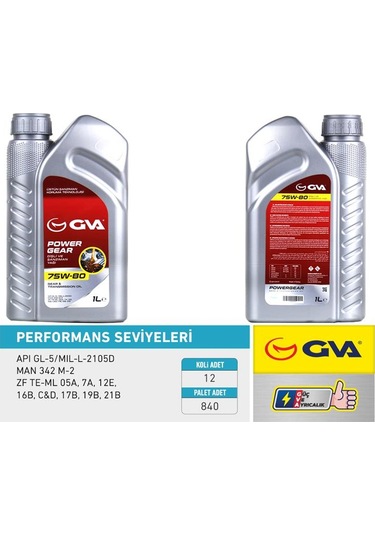 Gva Şanzıman Yağı 75w80 1lt Apı Gl-5 IS00-GVA 9920740