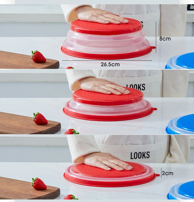 Qingmipy Sıcak Tutucu Silikon Mikrodalga Kapağı - Yağ Ve Spreyi Engelle, Katlanabilir, Saklama Kolu İle Multifonksiyonel Muhafaza Örtüsü Siyah Diğer